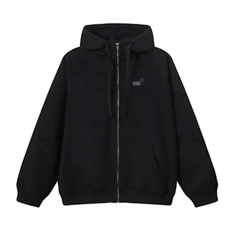 Other Unisex Black Zip-Up Hoodie Black - 1