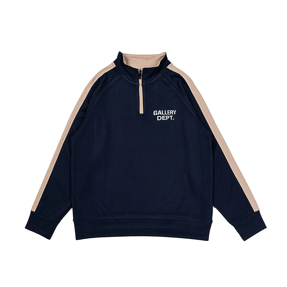 Gallery Dept. Gallery Dept. Navy Contrast-Sleeve Quarter-Zip Sweatshirt Navy