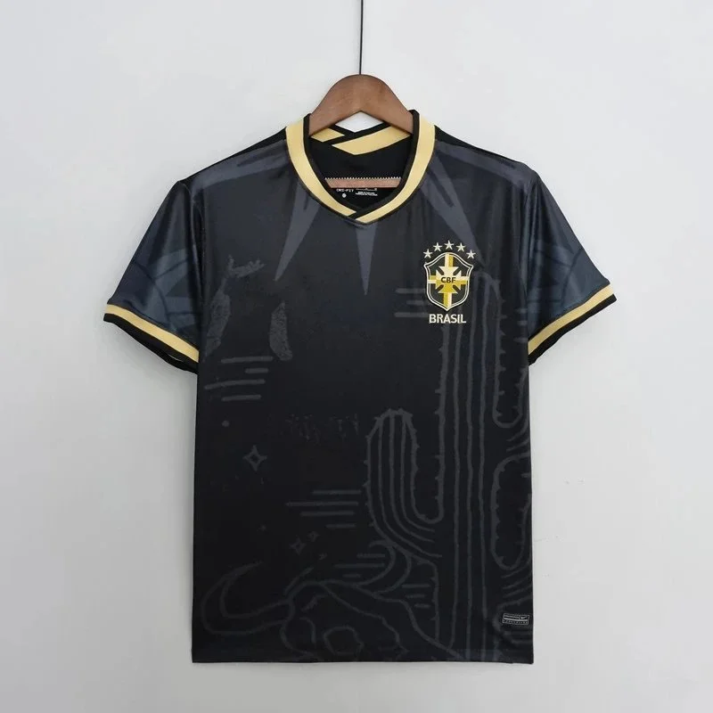 Other Brazil National Team Jersey 2022 Black Cactus Soccer Shirt Black - 1