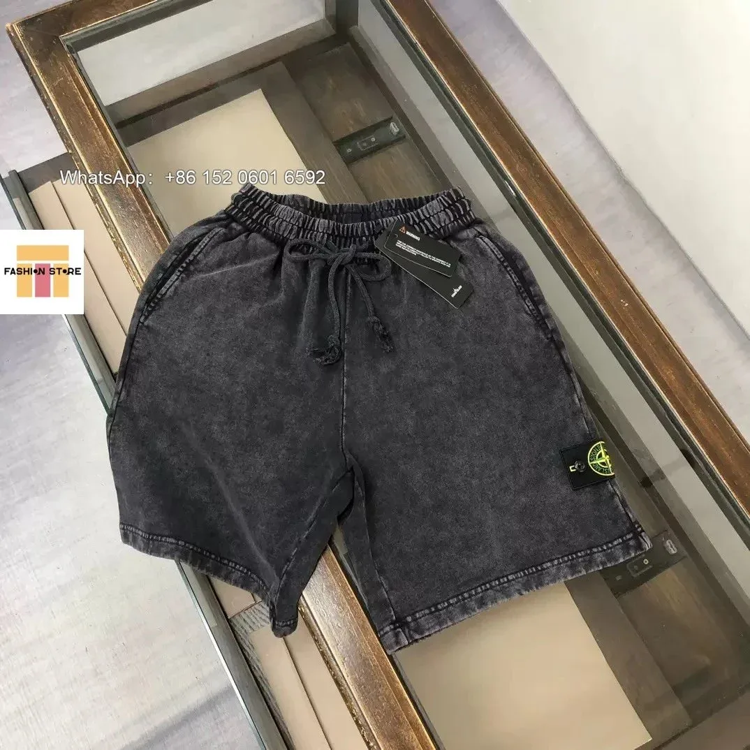 Stone Island Stone Island Washed Grey Denim Shorts Grey
