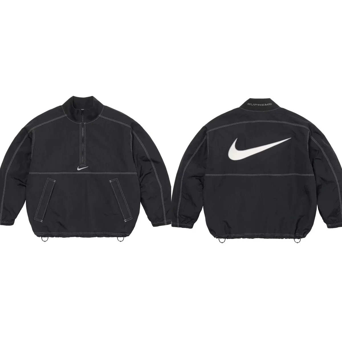 Nike Nike x Supreme Black Half-Zip Puffer Jacket Black