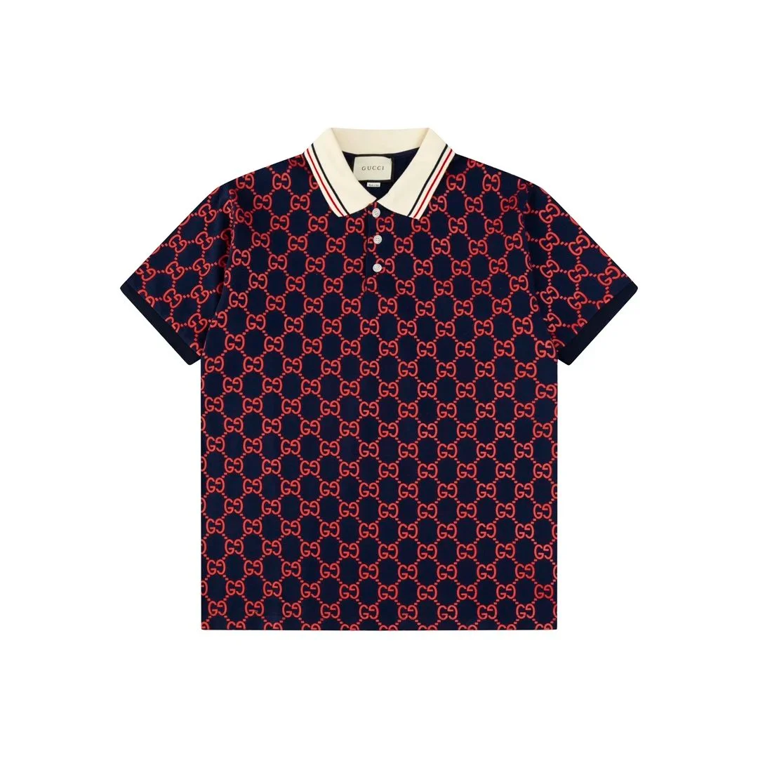 Gucci Gucci GG Supreme Navy/Red Polo Shirt Navy