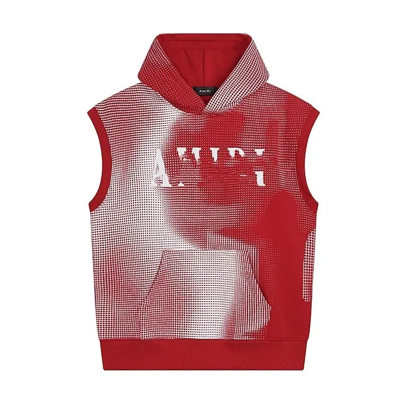 Amiri AMIRI Red Sleeveless Hoodie Red