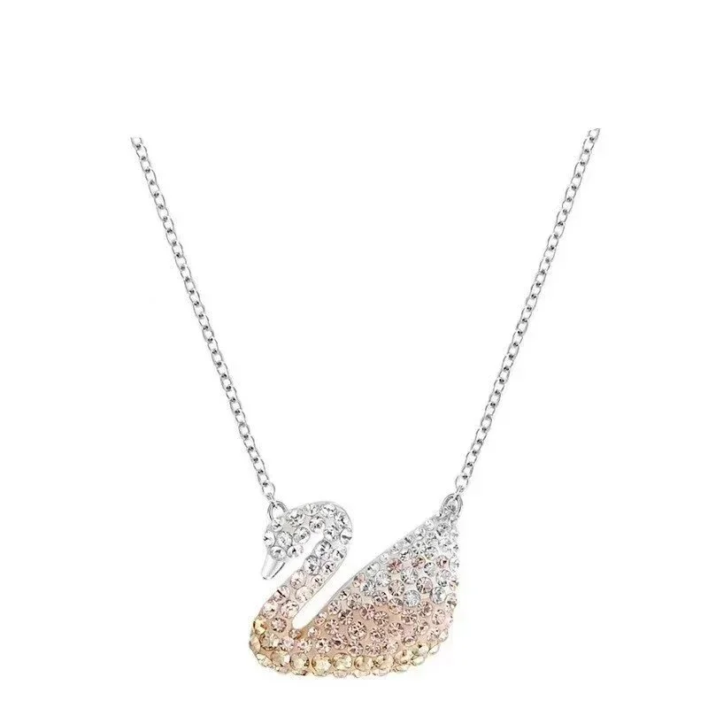 Swarovski Swarovski Swan Crystal Pink Gold Gradient Necklace Multicolor