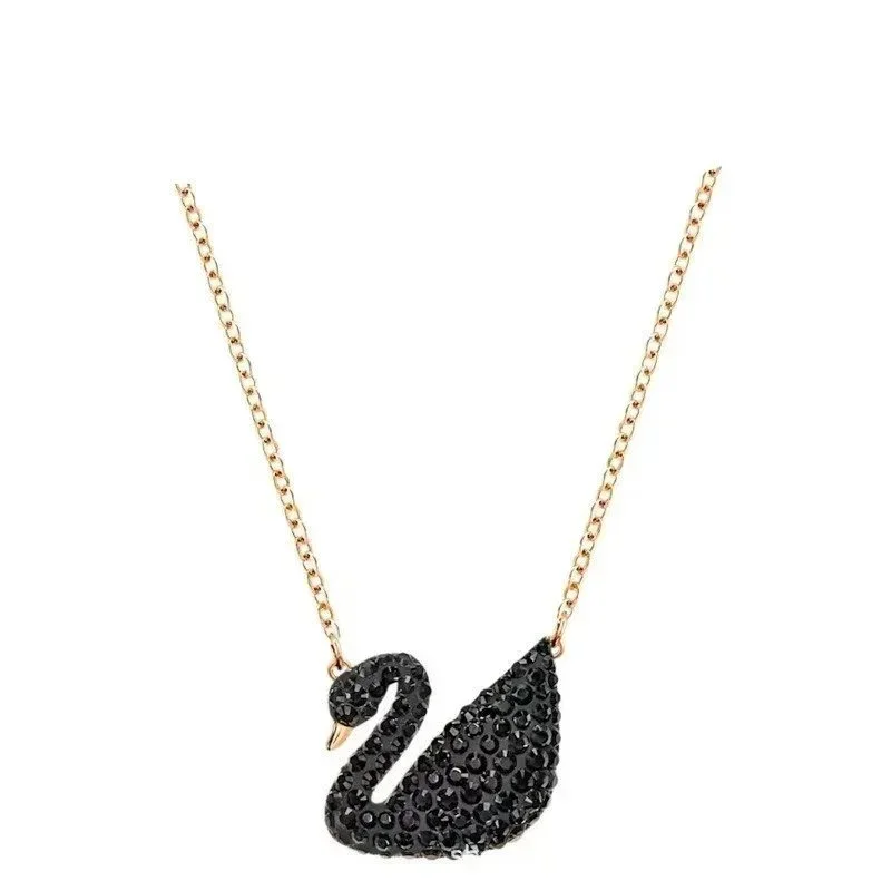 Swarovski Swarovski Swan Black Crystal Necklace Black - 1