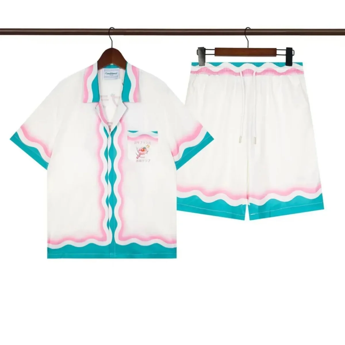 Cotton On Cotton On Teal/Pink Wave Co-ord Set White - 1