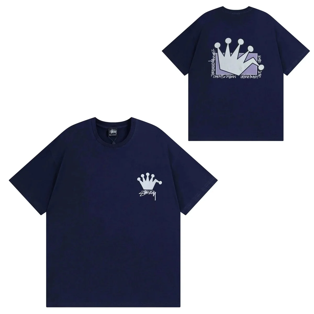 Stussy Stussy STX-030 Crown T-Shirt Navy Solid T-Shirt Navy - 1
