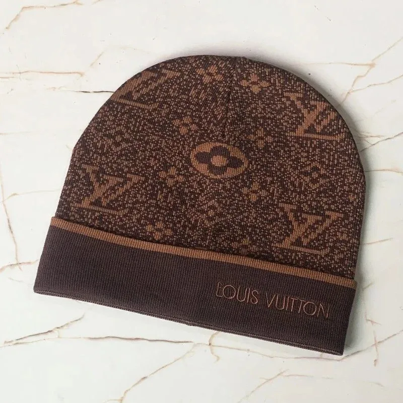 Louis Vuitton Louis Vuitton Monogram Brown Beanie Brown