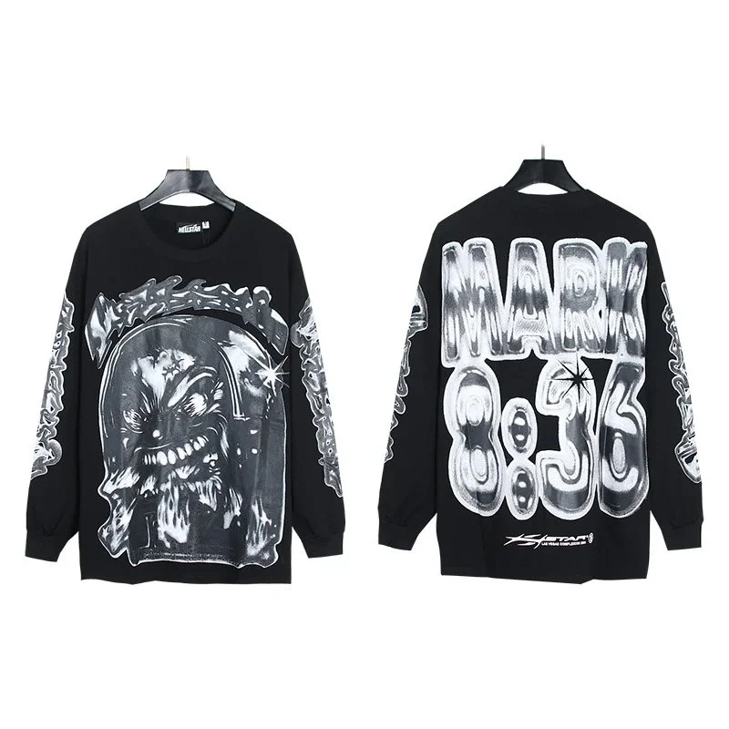 Other Demon Graphic Long Sleeve T-Shirt Black Black - 1