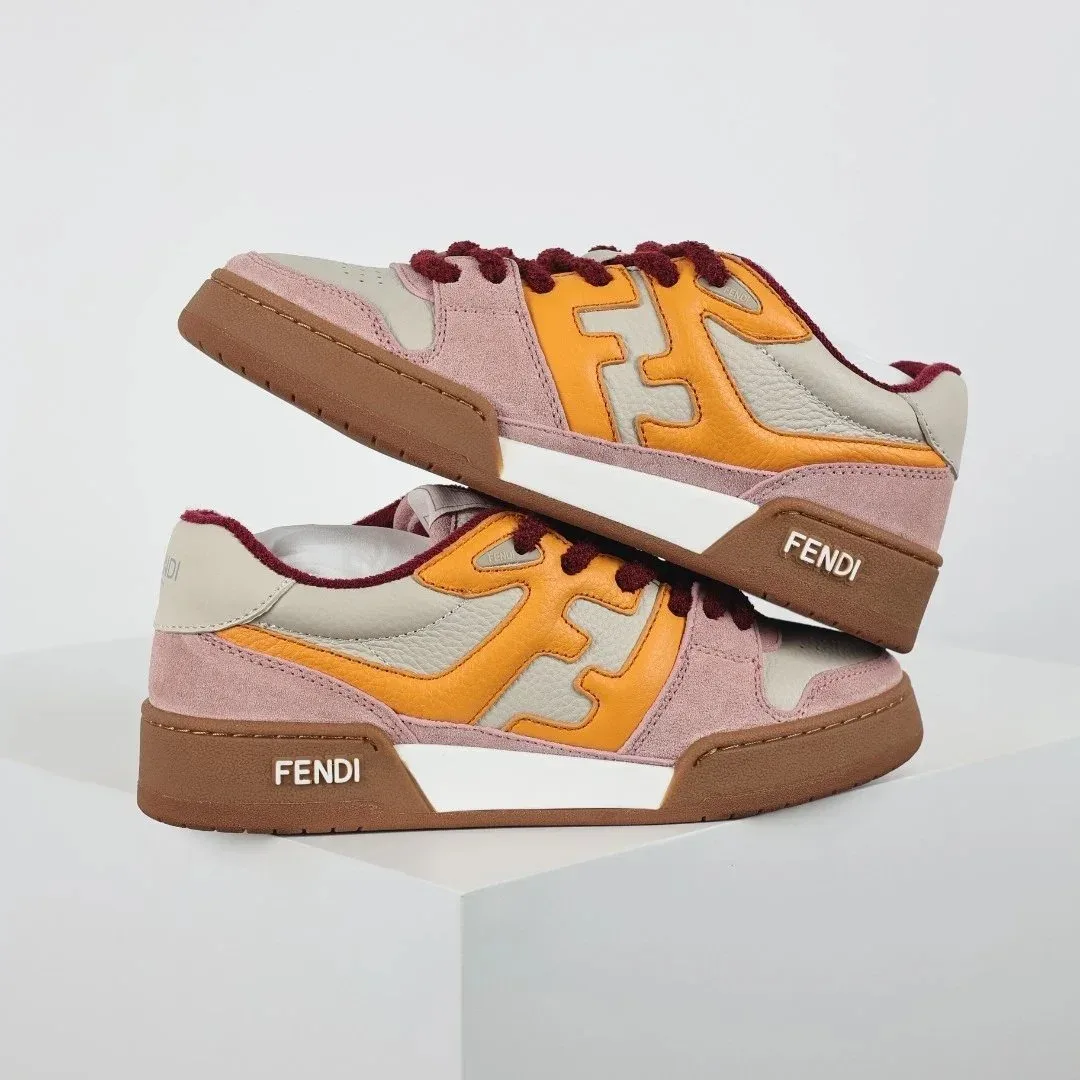 Fendi Fendi Iconic F Logo Sneakers Pink & Orange Pink - 1