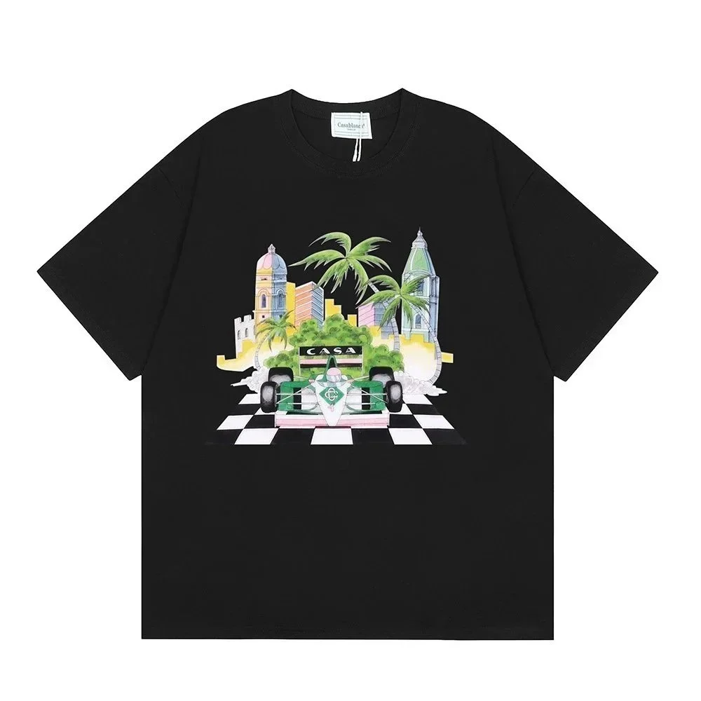Other Black Cityscape Race Car Graphic T-Shirt Black - 1