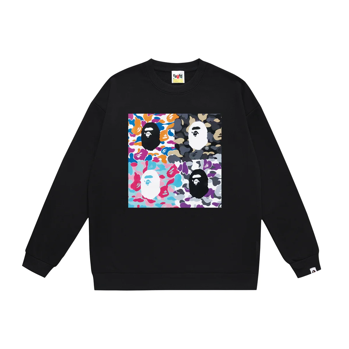 A Bathing Ape A Bathing Ape ABC Camo Black Crewneck Sweatshirt Black - 1