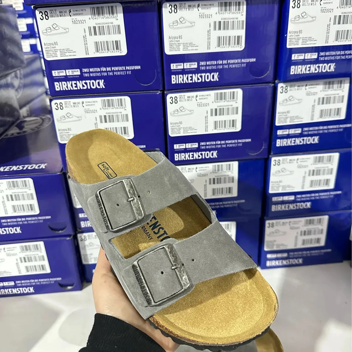 Birkenstock Birkenstock Arizona BS Double Buckle Grey Sandals Grey
