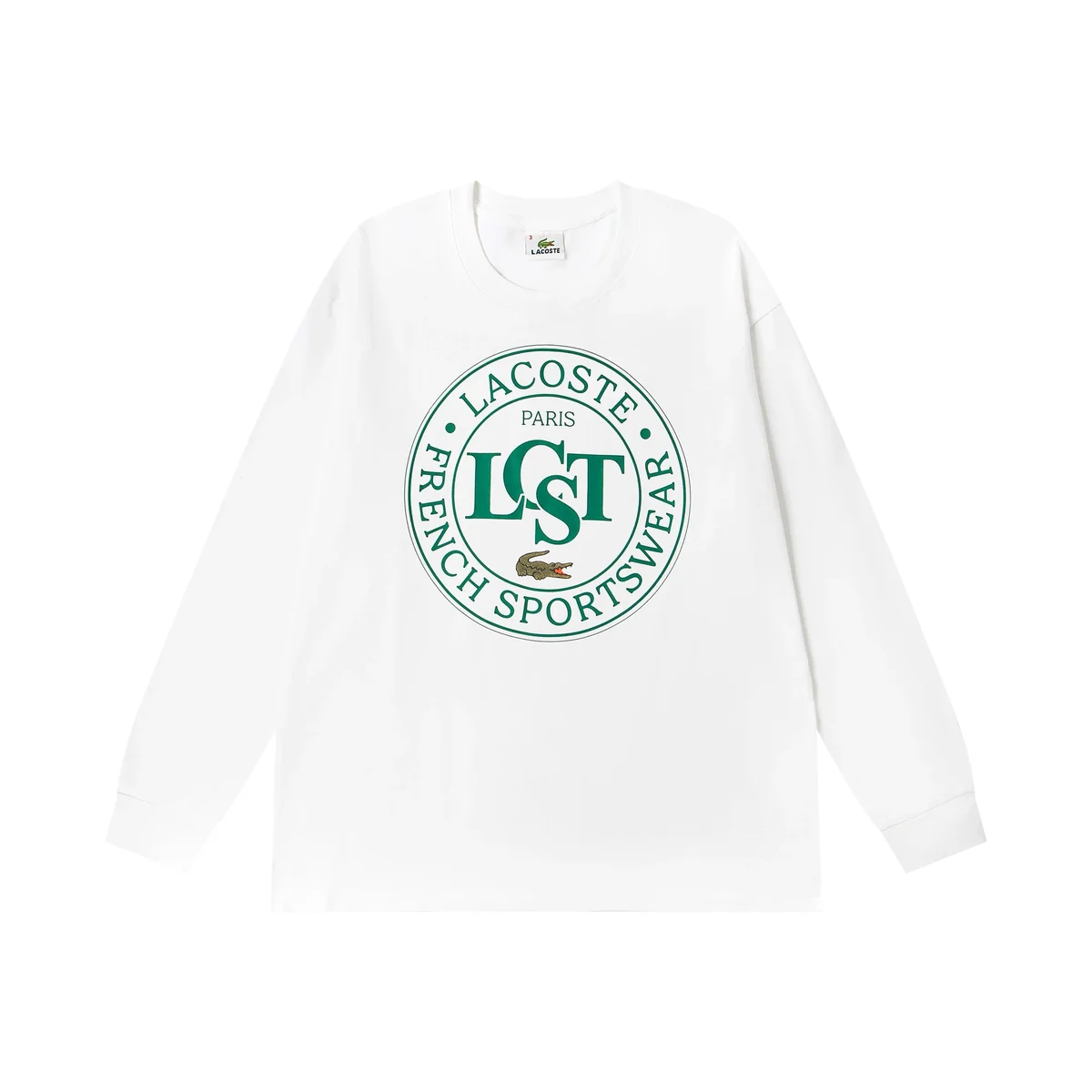 Lacoste Lacoste LST Logo White Long Sleeve T-Shirt White - 1