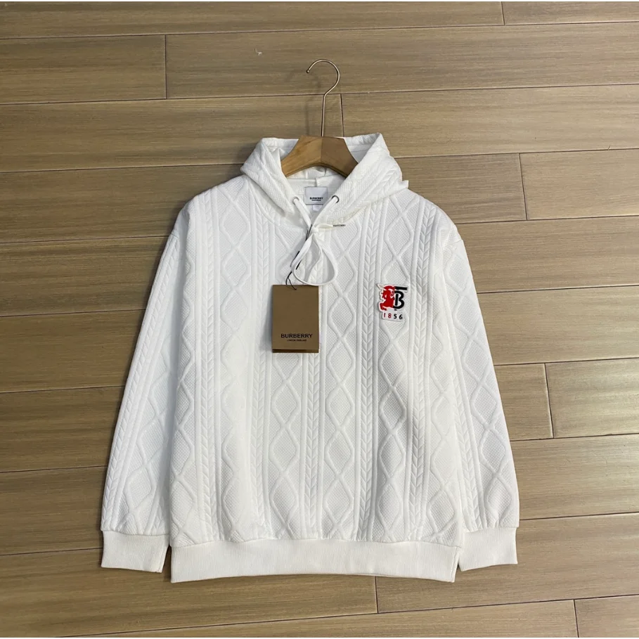 Burberry Burberry White TB Logo Hoodie White - 1