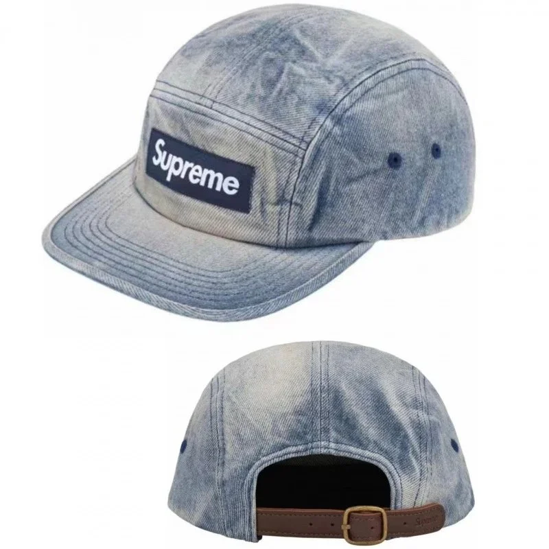 Supreme Supreme Box Logo Washed Denim Blue Cap Blue