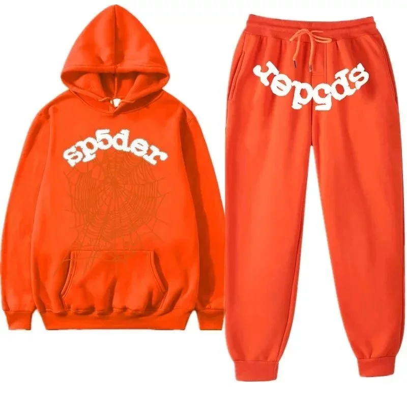 SP5DER SP5DER Orange Spider Web Print Co-ord Set Orange - 1