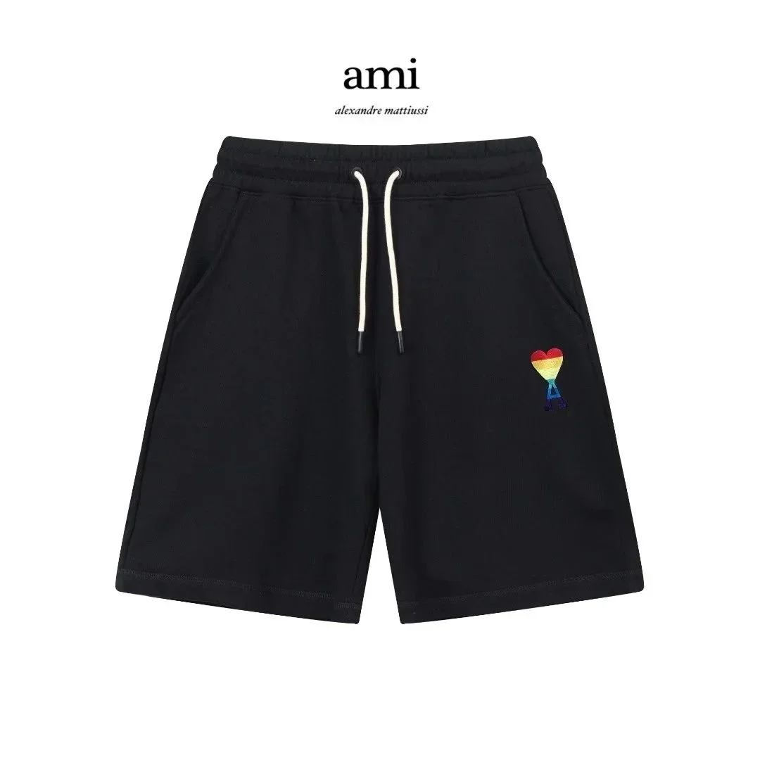Ami Paris Ami AM-36 Black Rainbow Heart Shorts Black - 1