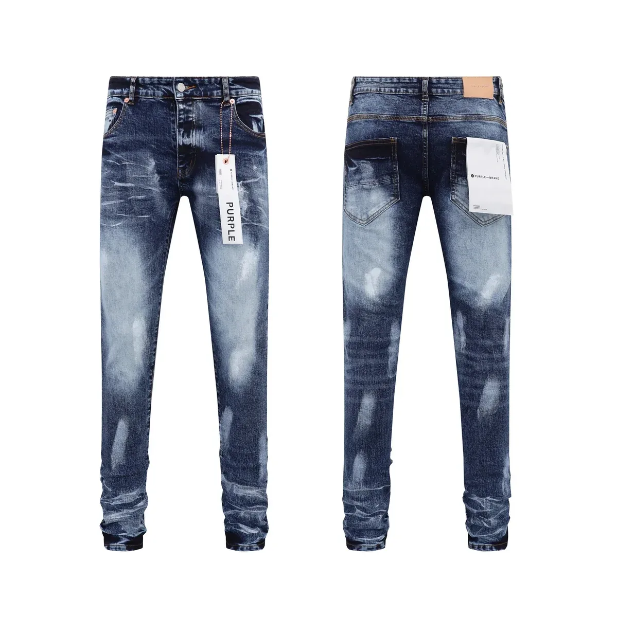 Purple Brand Purple Brand P001 Distressed Blue Jeans Blue - 1