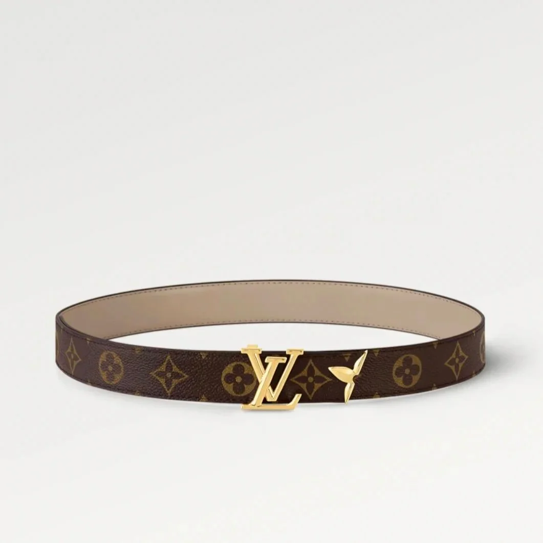 Louis Vuitton Louis Vuitton Monogram Brown Monogram with Gold Buckle Belt Brown