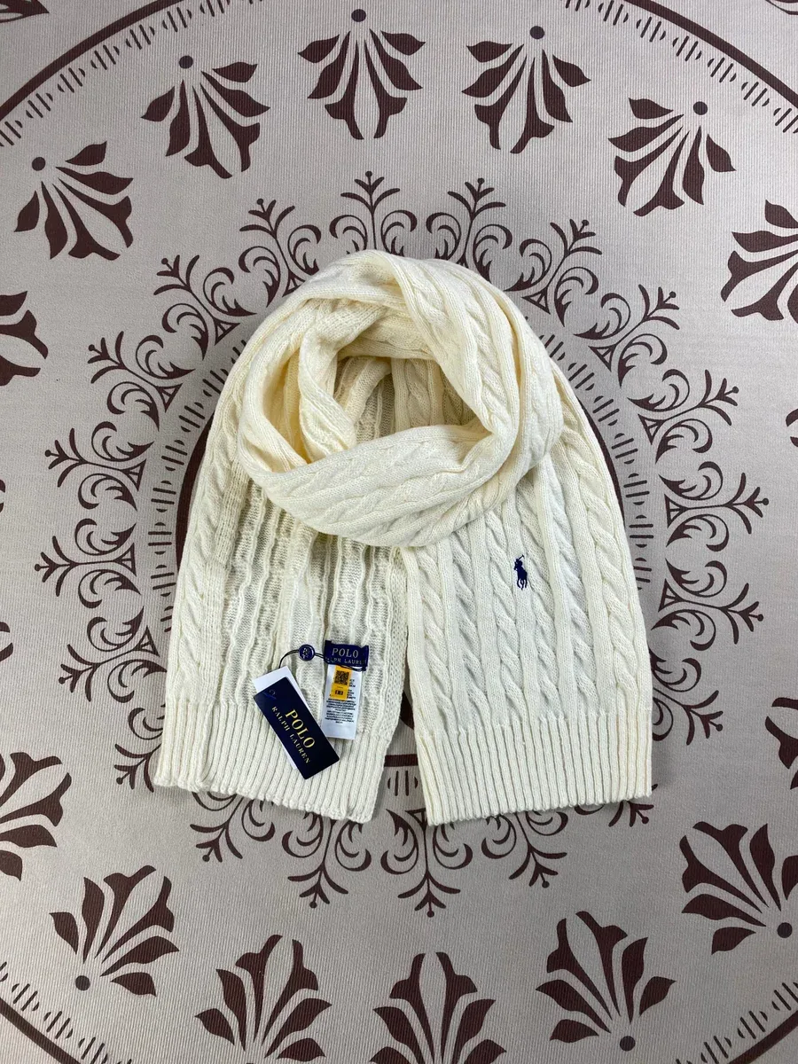 Polo Ralph Lauren Ralph Lauren White Cable Knit Scarf White - 1