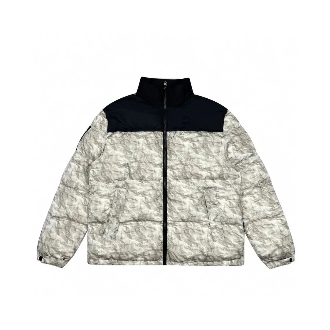 Other Origami Print Two-Tone Puffer Jacket Grey - 1