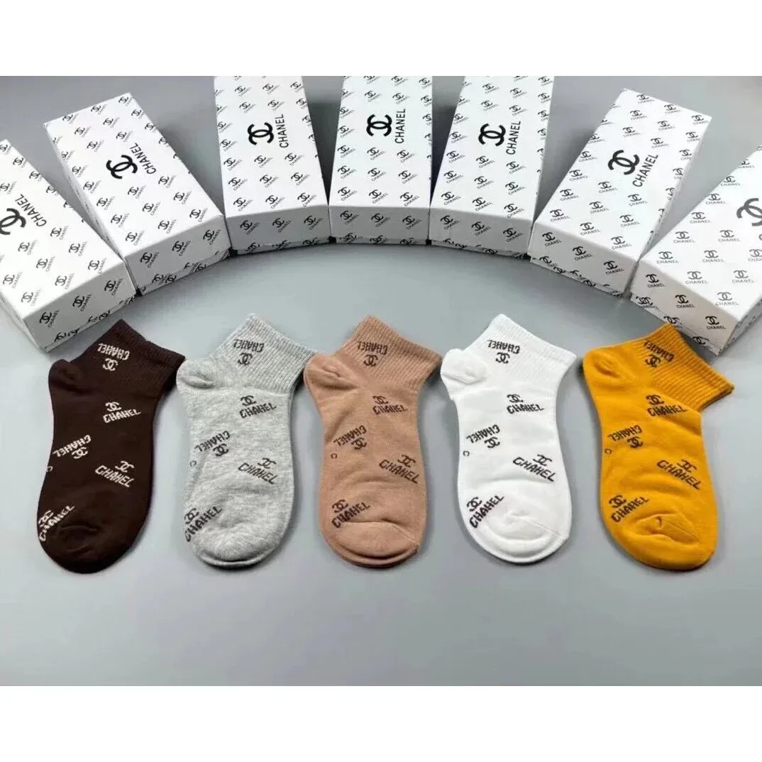 Chanel Chanel Classic Logo Socks in Various Colors Brown