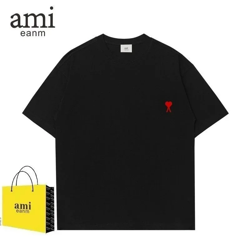 Ami Paris Ami Black Heart T-Shirt Black - 1