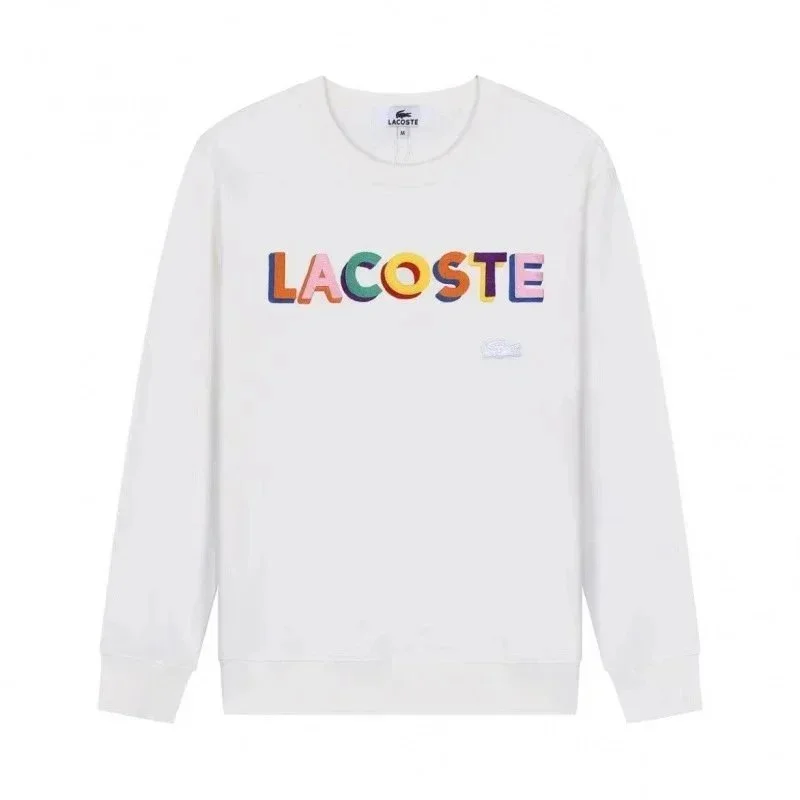 Lacoste Lacoste Colorful Logo Crew Neck Sweatshirt White White - 1
