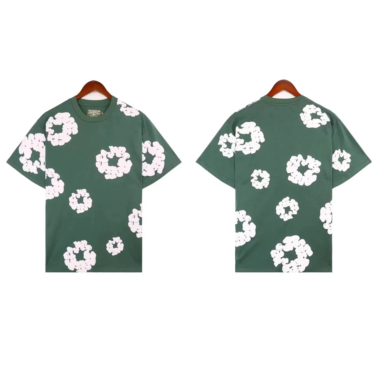 Other Green White Floral Print T-Shirt Green - 1