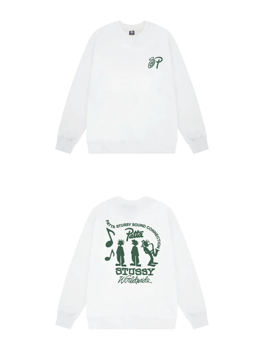 Stussy Stussy Stüssy Sound Connection White Crewneck Sweatshirt White - 1