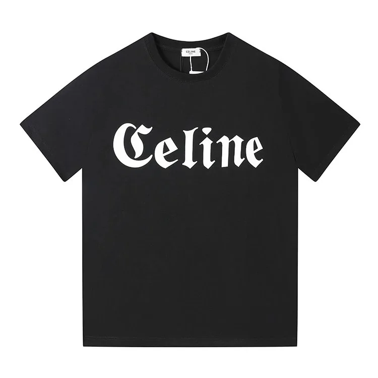 Celine Celine Classic Logo Black T-Shirt Black - 1
