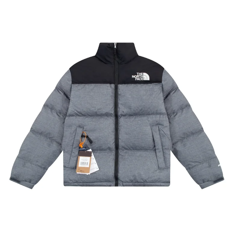 The North Face The North Face Nuptse Black/Heather Grey Puffer Jacket Grey