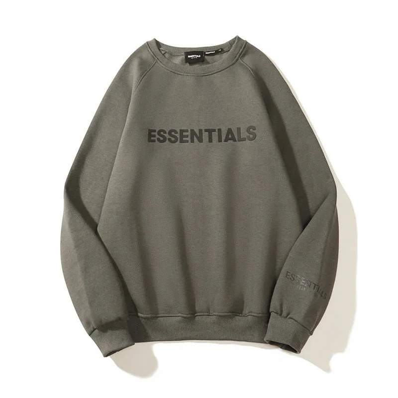 Fear of God Fear of God Essentials Gray-Brown Silicone Logo Sweatshirt Brown - 1