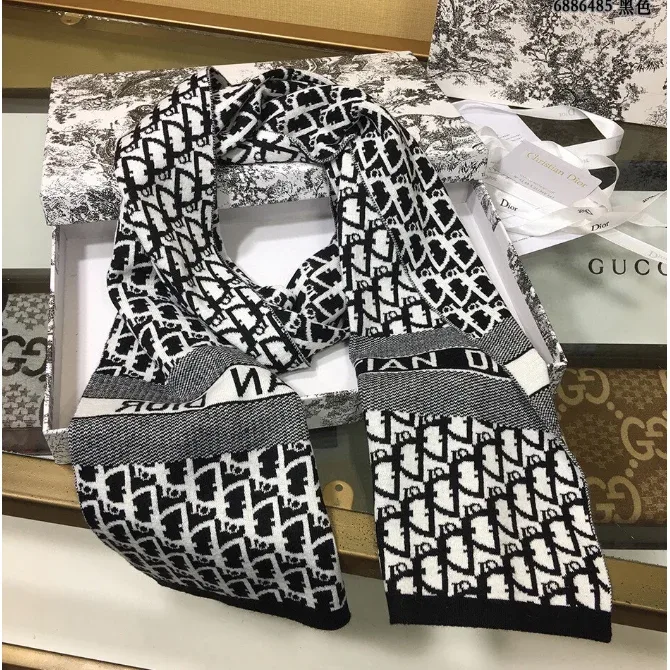 Dior Dior Classic Logo Black Scarf Black