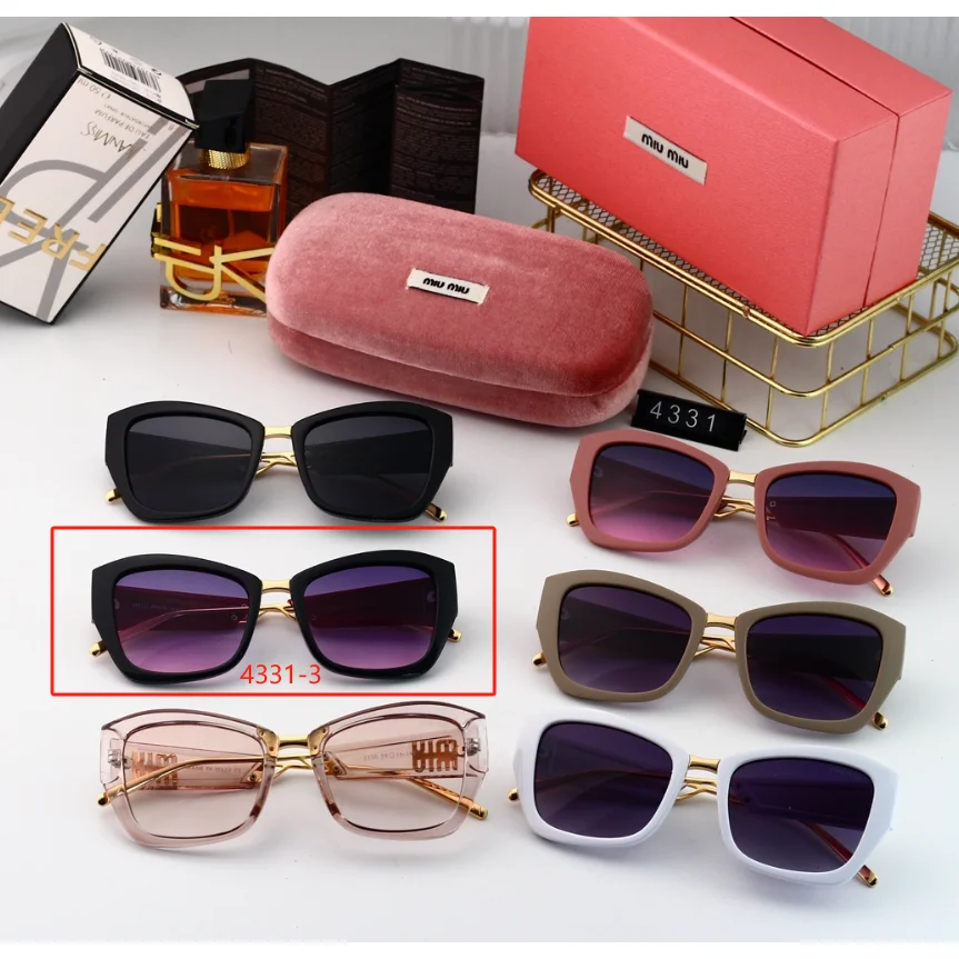 Miu Miu Miu Miu 4331-3 Black Purple Gradient Sunglasses Black - 1