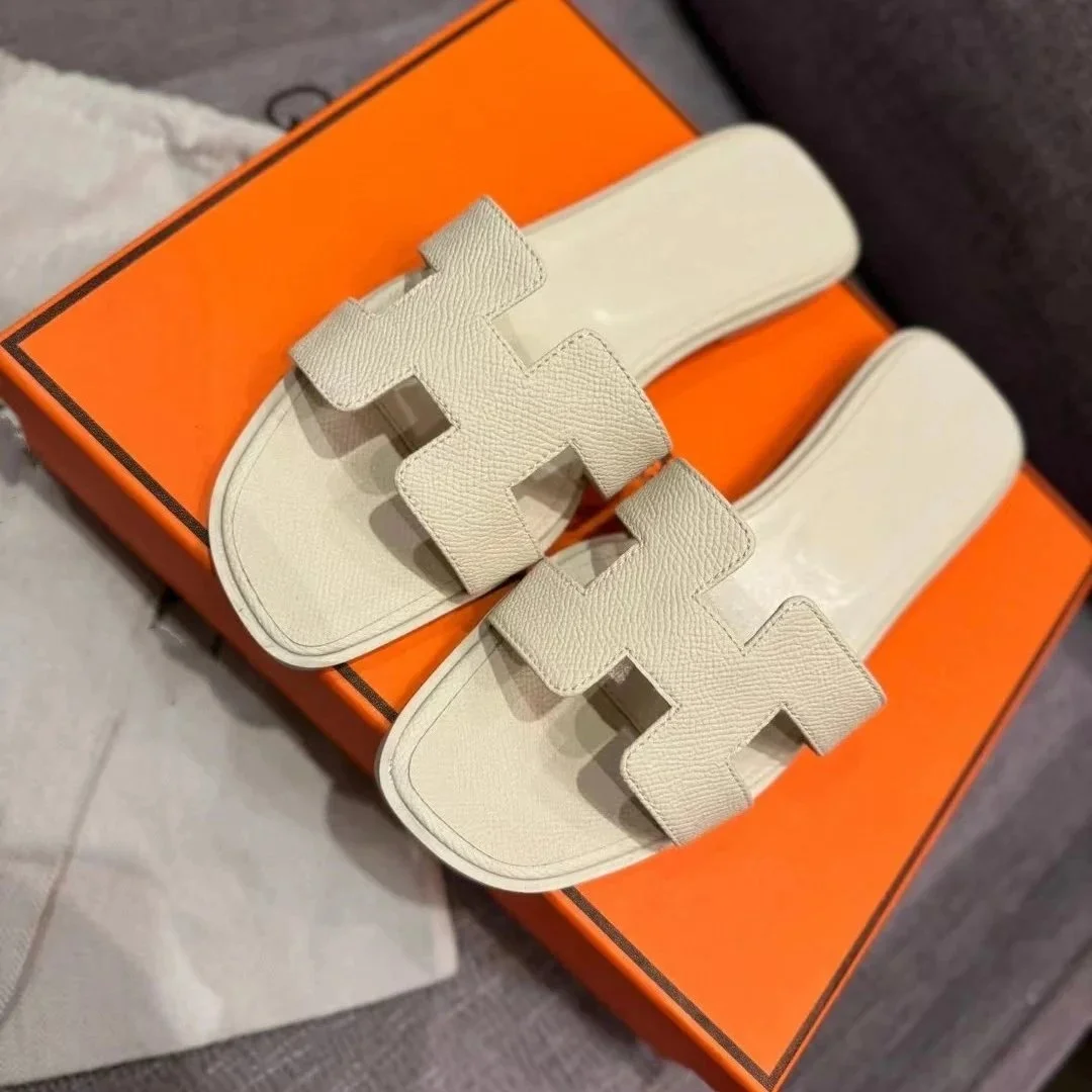 Hermès H Birkin Sandálias de couro branco