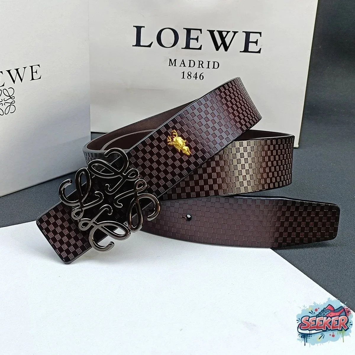 Loewe Loewe Anagram Belt Brown Leather Belt Brown - 1