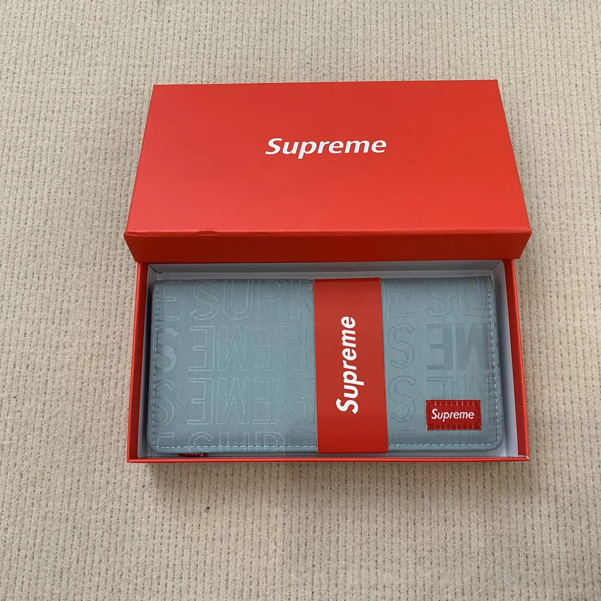 Supreme Supreme Full Embroidery Long Wallet Blue with Box Blue - 1