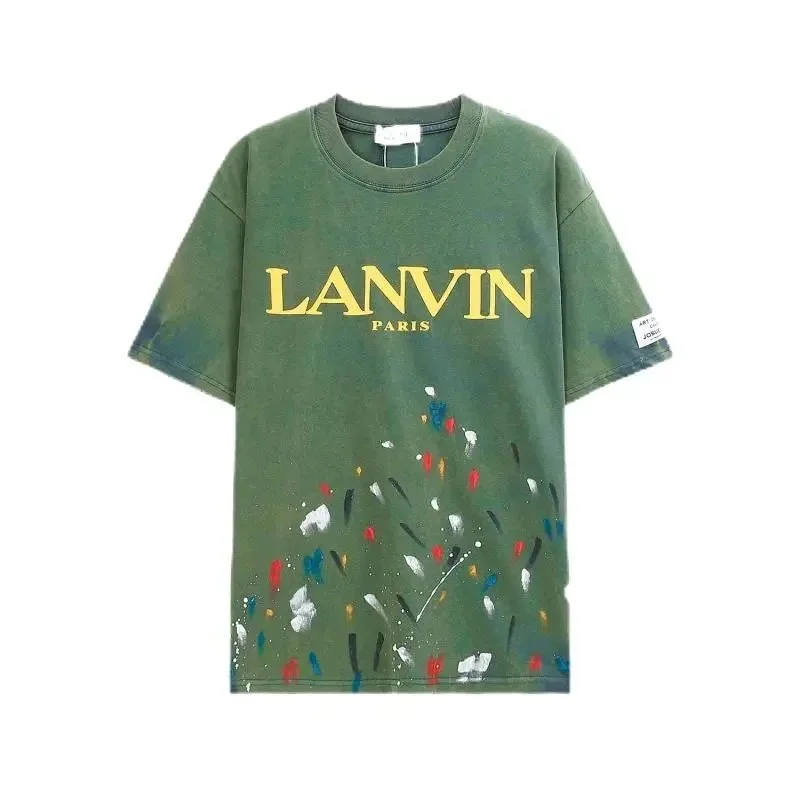 Lanvin Lanvin Green Paint Splatter T-Shirt Green