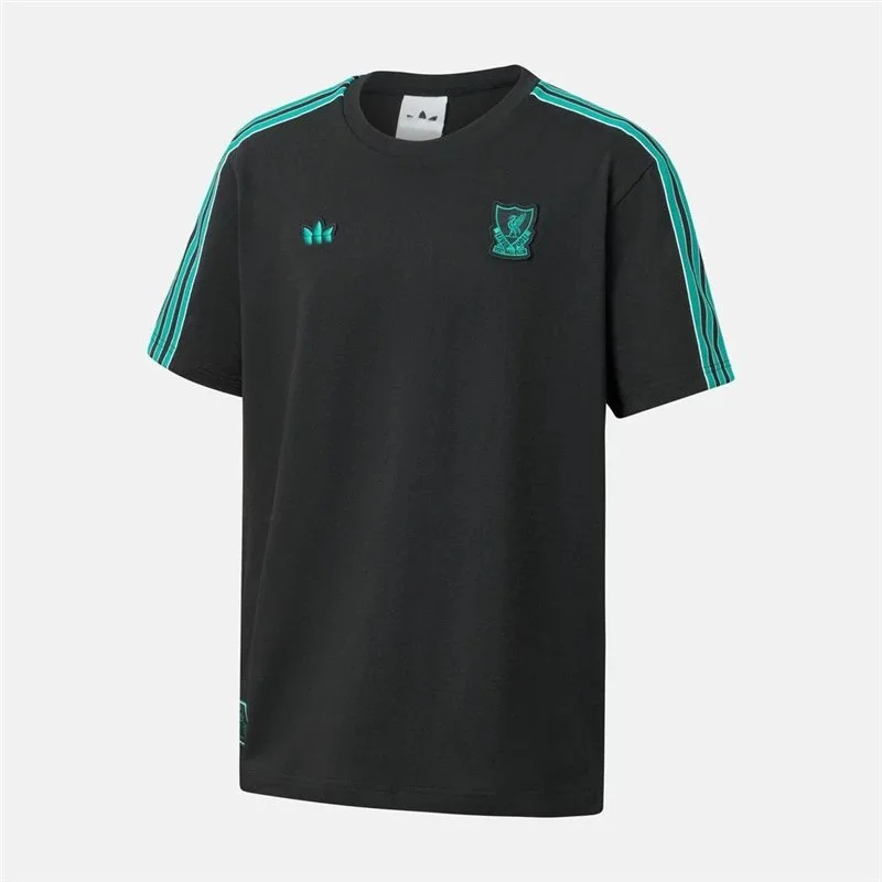 Adidas Adidas Three Stripes Black & Green T-Shirt Black - 1