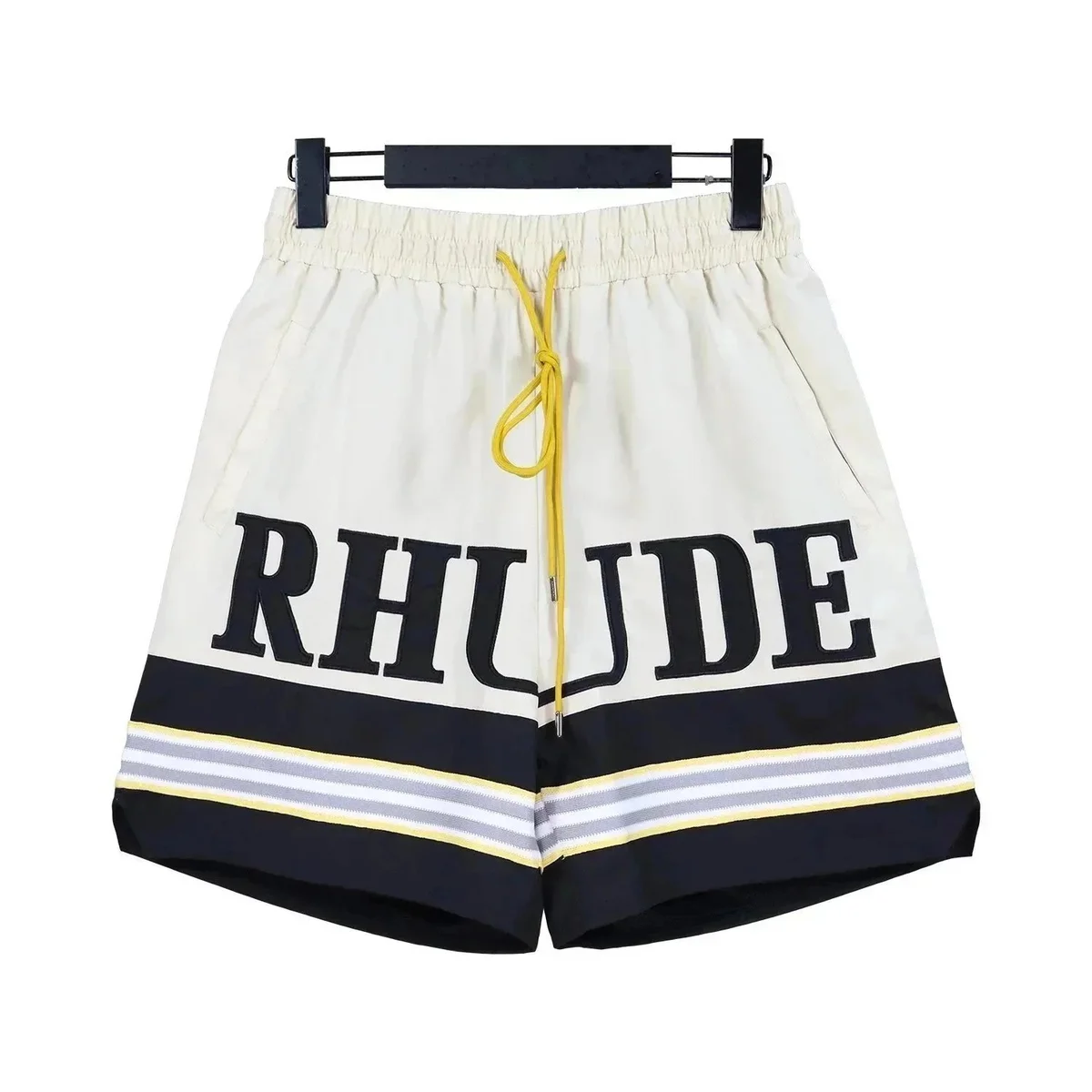 Rhude Rhude Racing Shorts White/Yellow White - 1