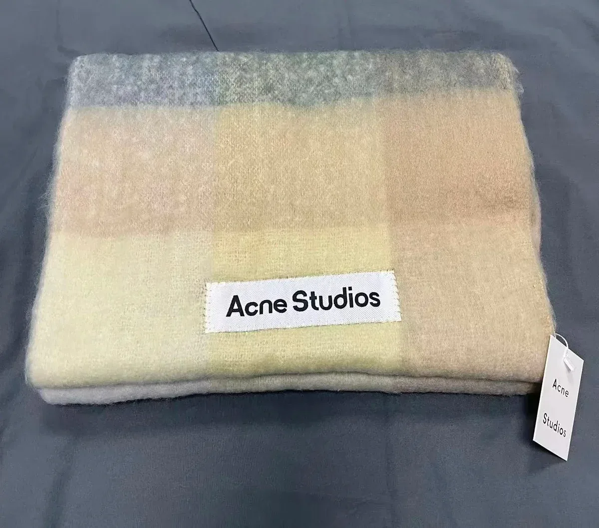 Acne Studios Acne Studios Beige/Gray/Green Color Block Scarf Beige