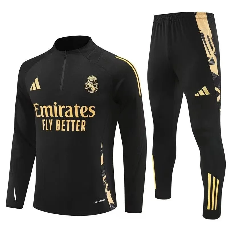 Adidas Adidas Real Madrid Black & Gold Training Suit Black - 1
