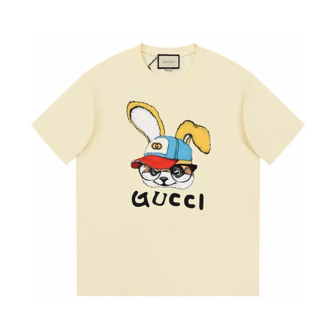 Gucci Gucci Rabbit Print T-Shirt Cream Cream - 1