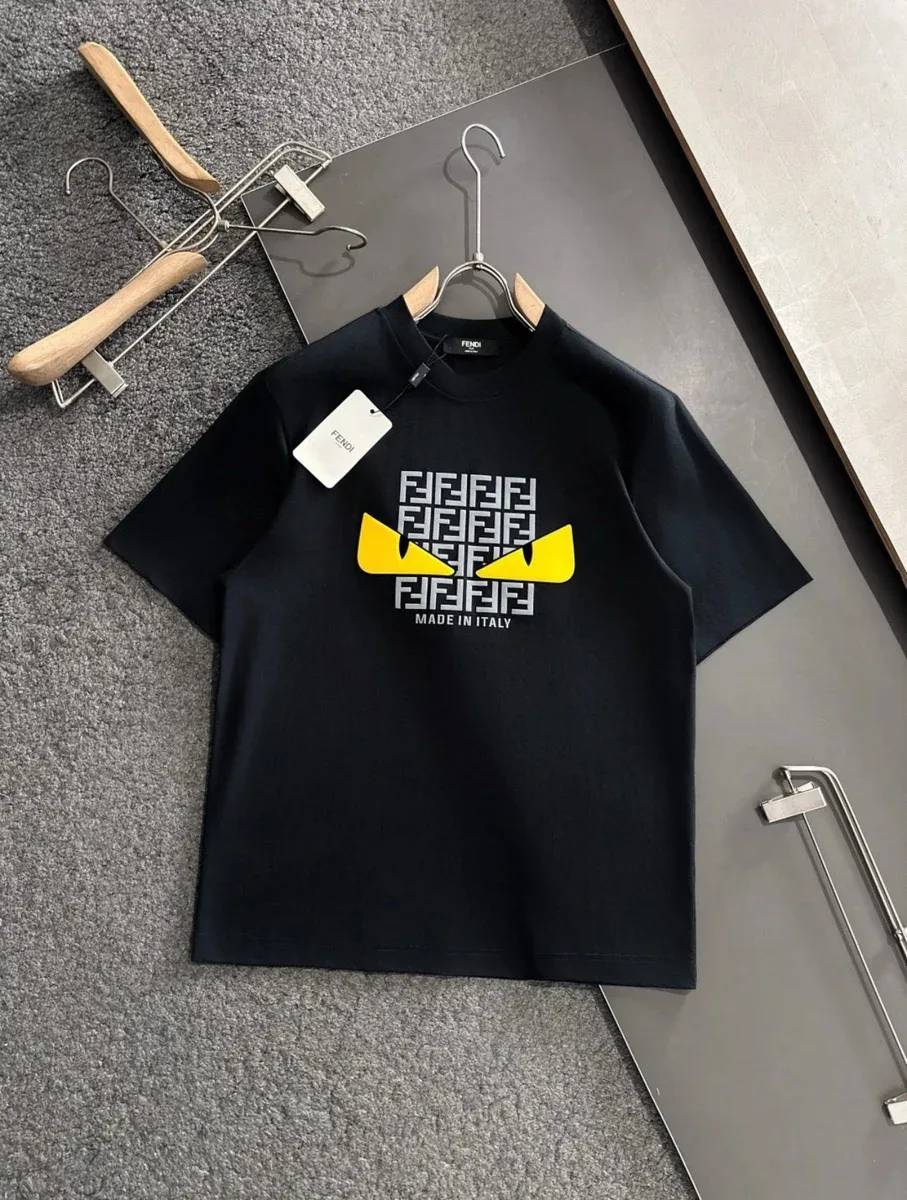 Fendi Fendi Monster Eyes Black T-Shirt Black - 1