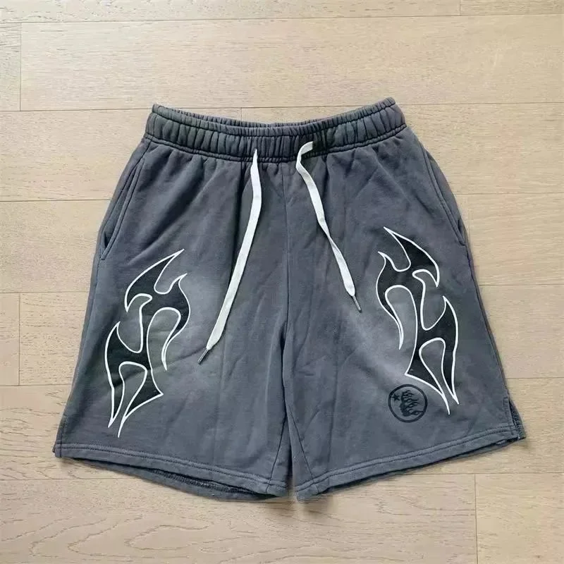 Other Flame Print Cotton Shorts Grey - 1
