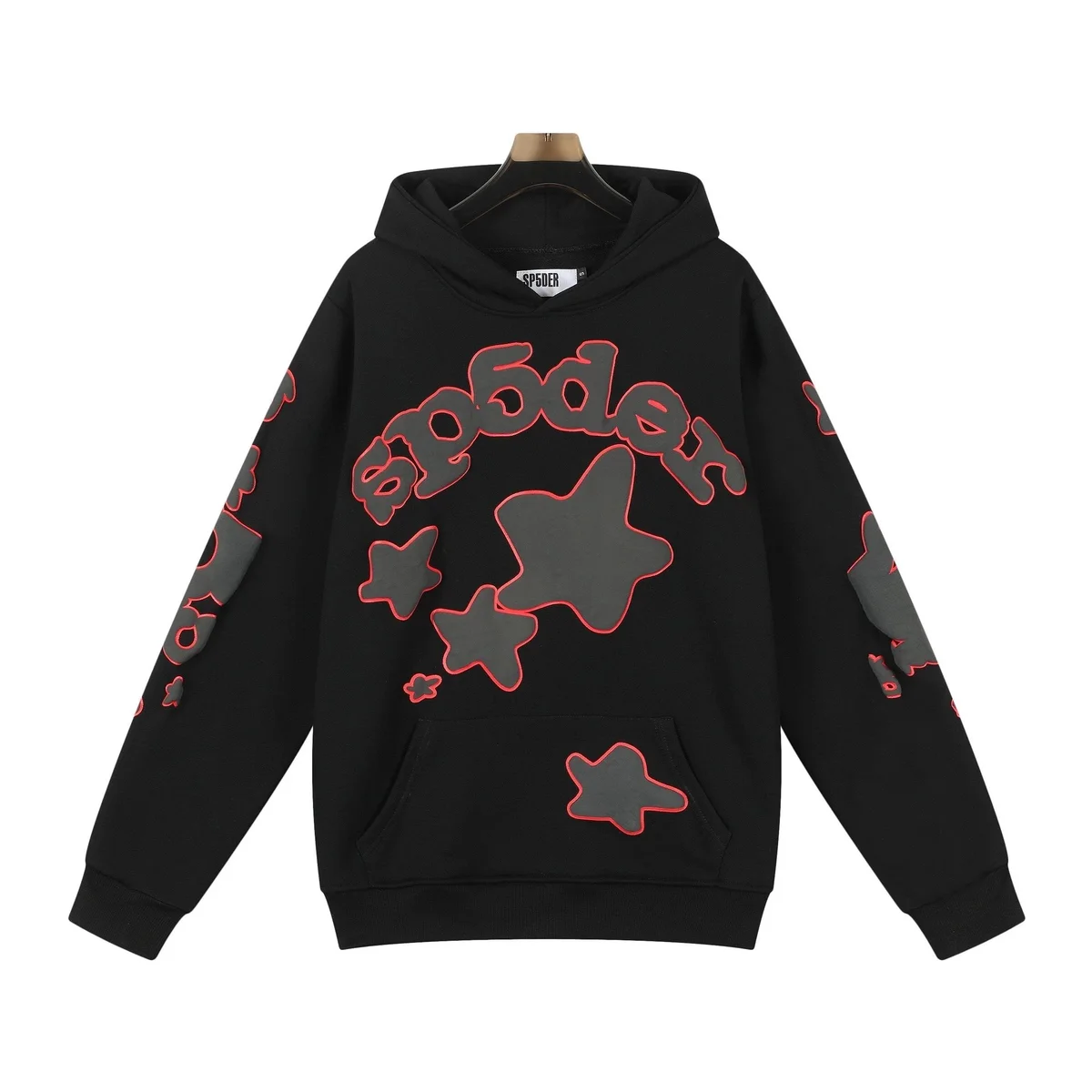 SP5DER SP5DER Black/Red Star Graphic Hoodie Black