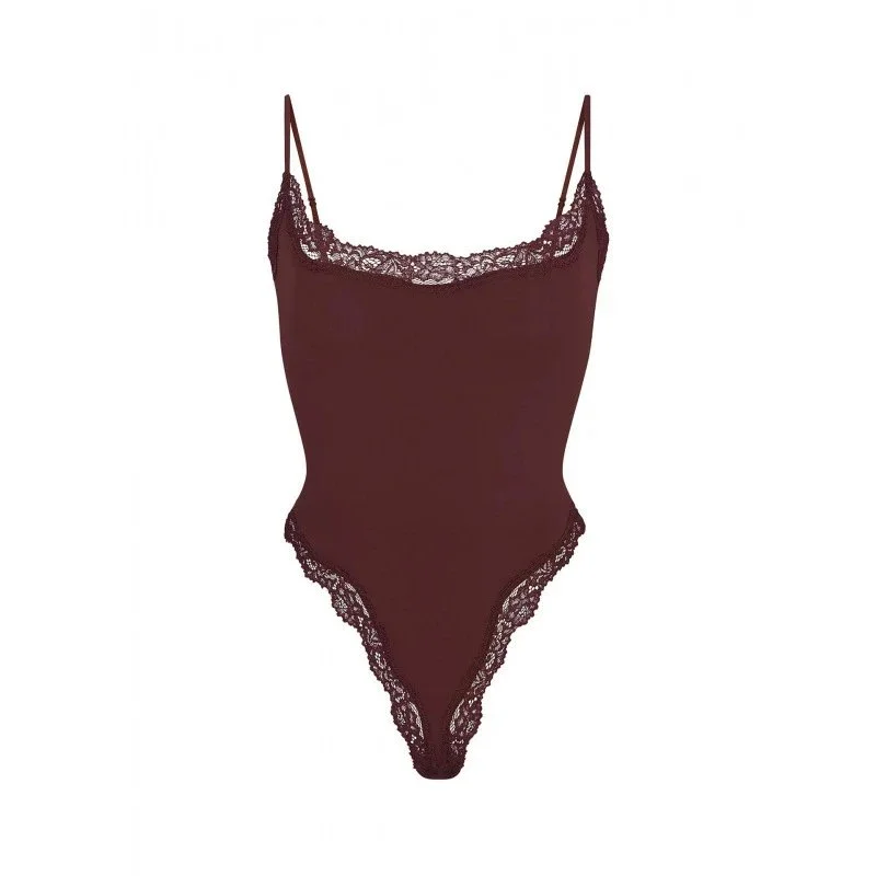 Other Coffee Brown Lace Bodysuit Brown - 1