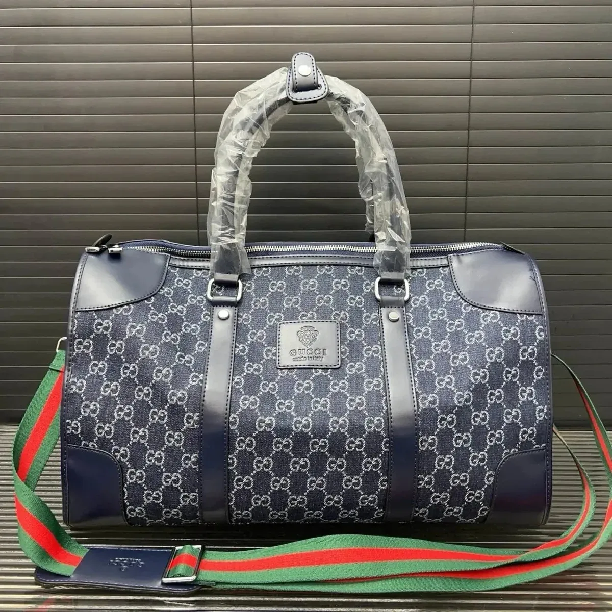 Gucci Gucci GG Supreme Navy Monogram Duffel Bag Navy